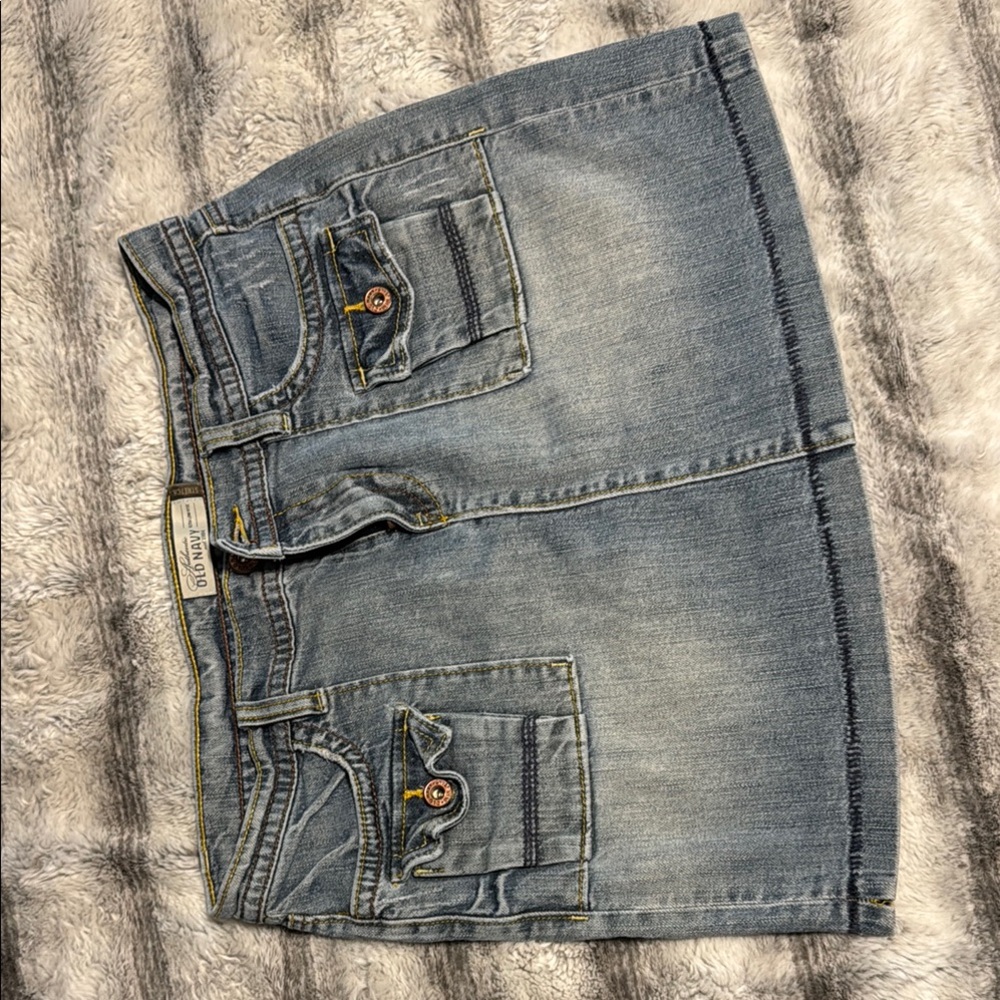 Old Navy Blue A-line Cargo Mini Skirt